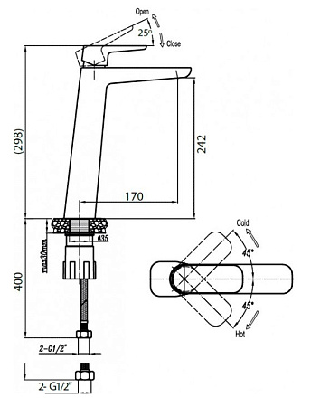 Смеситель Cezares Grace GRACE-C-LC-01 (GRACE-LC-01) для раковины