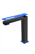 Смеситель Boheme Q 142-BUW для раковины, черный/синий