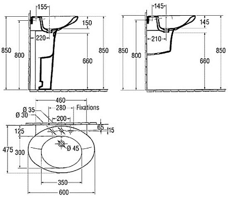 Раковина Jacob Delafon Presquile E1220