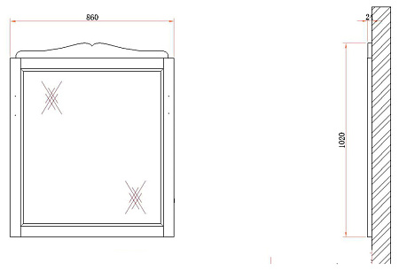 Зеркало BelBagno Novanta BB01S/PBA 85 bianco antico