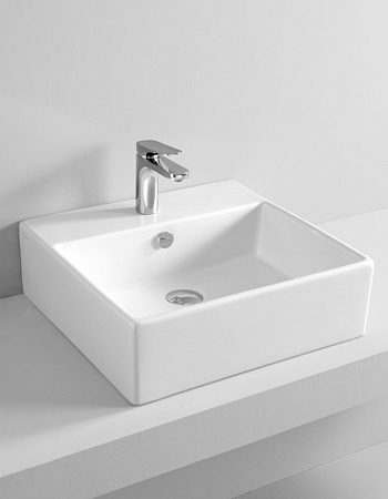 Раковина ArtCeram Quadro QUL003 белый глянцевый