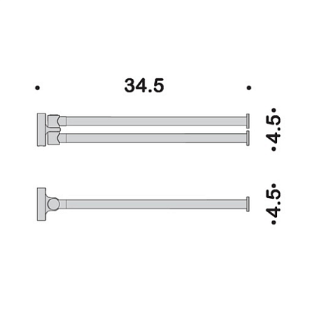 Полотенцедержатель Colombo Plus W4913.NM 34,5 двойной, черный матовый