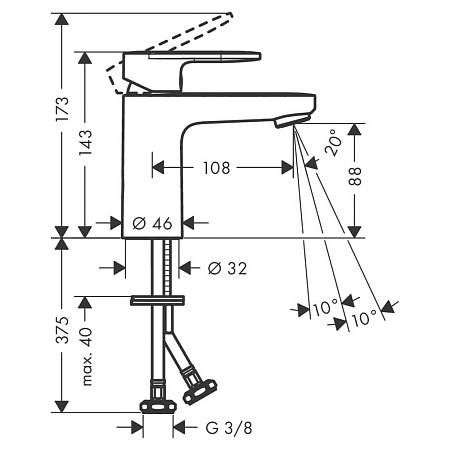 Смеситель Hansgrohe Vernis Blend 71580670 для раковины, черный матовый