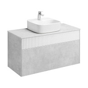 Тумба c раковиной Aquaton Марбл 1A276301MH4C0 100 с раковиной Одри Soft, белый матовый