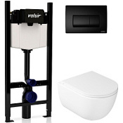 Комплект 4в1 инсталляции с WC и клавишей Valsir KIT VSBM 7334 Std P1 белый/черный матовый Комплект 4в1 инсталляции с WC и клавишей Valsir KIT VSBM 7334 Std P1 белый/черный матовый