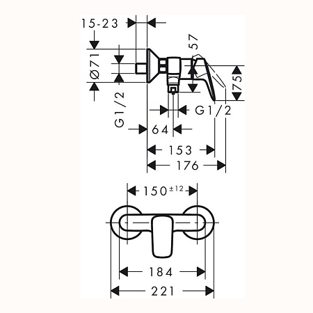 Смеситель Hansgrohe Logis 71600670 для душа, черный матовый