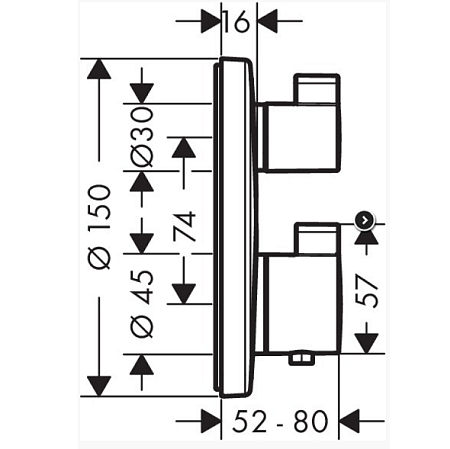 Термостат для ванны Hansgrohe Ecostat S 15758000 хром