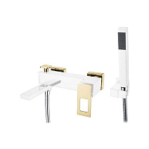 Смеситель Boheme Q 143-WG для ванны с душем, белый/золото