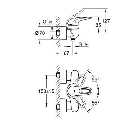 Смеситель Grohe Eurostyle New 33590003 для душа