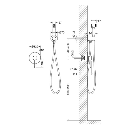 Гигиенический душ со смесителем Timo Saona 2389/00SM хром
