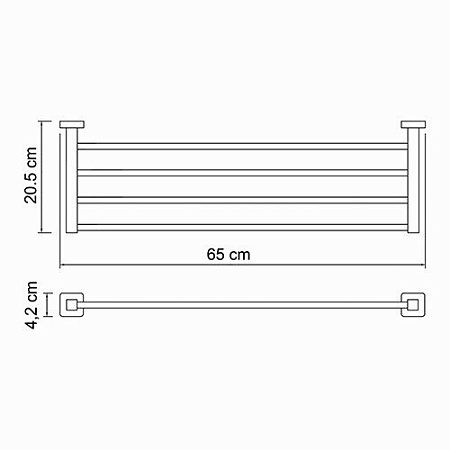 Полка для полотенец WasserKRAFT Lippe K-6511 хром