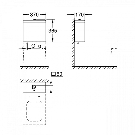 Бачок для унитаза Grohe Cube 39490000 подводка снизу