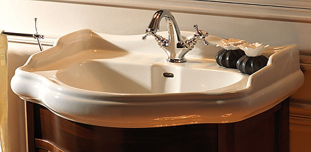 Раковина Kerasan Retro 104601*1 69 с 1 отверстием под смеситель, белый