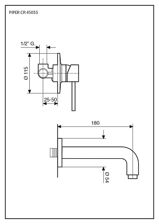 Смеситель Emmevi Piper 45055/OR для раковины, золото
