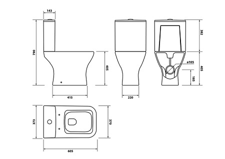 Унитаз-компакт безободковый IDDIS Torr TORRDSEi24 белый