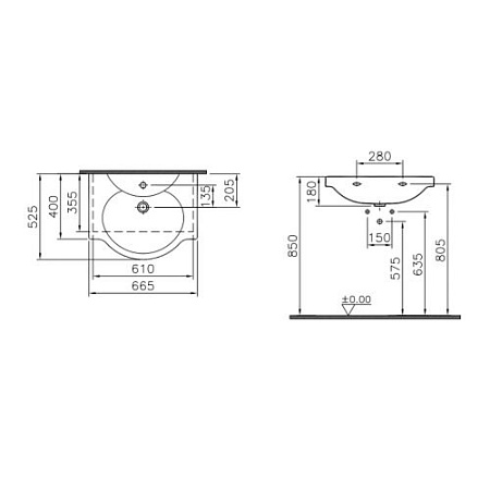 Мебельная раковина Aqwella Arkitekt 4047B003-0001
