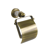 Держатель туалетной бумаги Boheme Murano 10901-W-BR с крышкой, бронза/белый