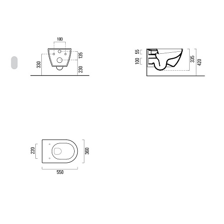 Чаша для унитаза подвесного GSI Pura 881517