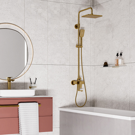 Душевая стойка WasserKRAFT A15501 матовое золото