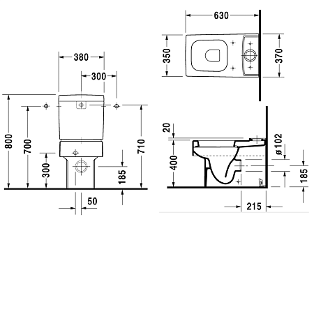 Чаша для унитаза-компакта Duravit Vero 21160900001 WG