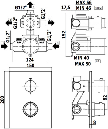 Смеситель Paffoni Light LIQ519CR для душа, хром