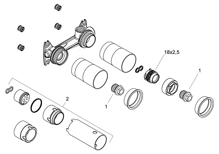 Cкрытая монтажная часть Hansgrohe 13622180 для смесителя