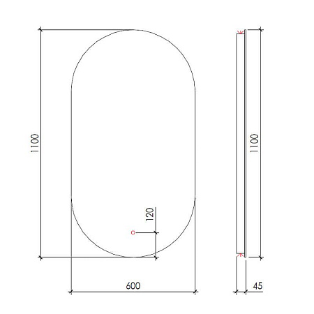 Зеркало Armadi Art Modern 568 60х110 с подсветкой