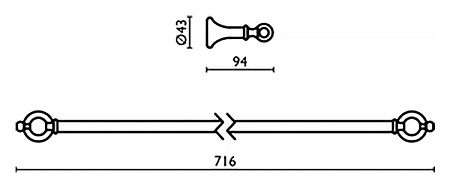 Полотенцедержатель Bagno & Associati Regency RE21292 BR