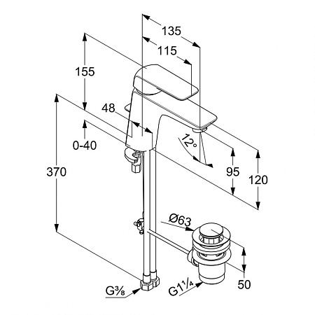 Смеситель Kludi Ameo 410230575 для раковины, хром