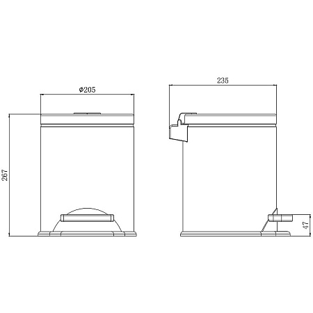 Ведро Aquatek AQ4016MB с педалью 5л, черный матовый