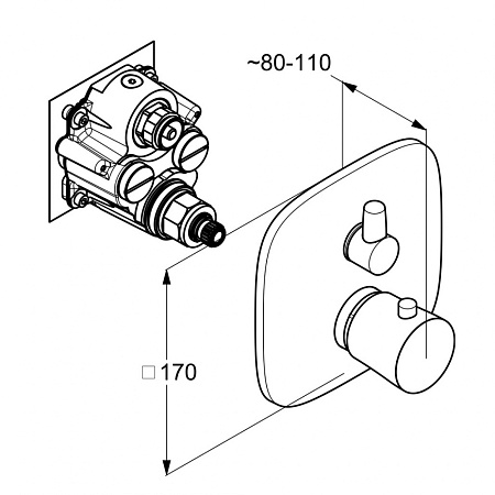 Термостат Kludi Ambienta 538300575 для ванны с душем, хром