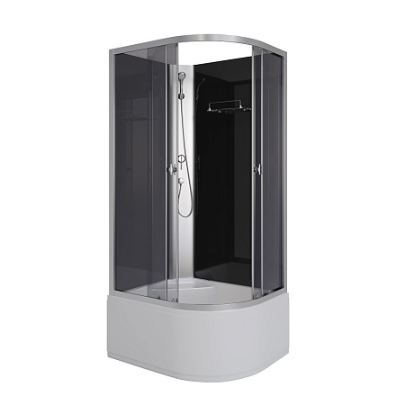 Душевая кабина Niagara Eco E100/80/40L/TN/BK 100x80x195 L стекло тонированное/профиль серебро