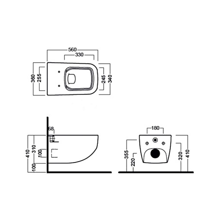 Унитаз подвесной Hatria Next A0Y1F125 белый матовый