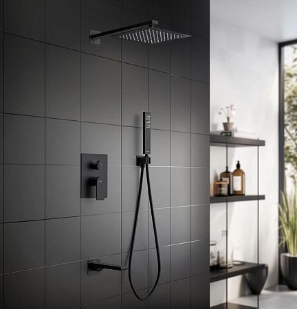 Душевой комплект Aquatek Лира AQ1473MB черный матовый