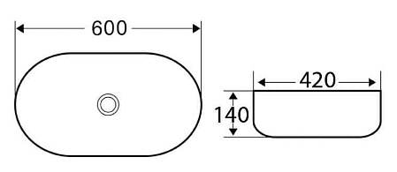 Раковина накладная BelBagno BB1084 41.5x59.5x14 белый