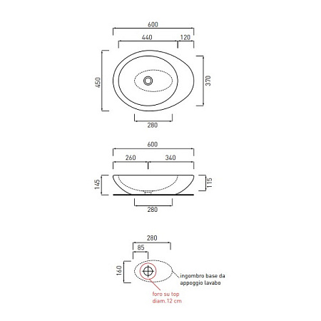 Раковина Cielo Le Giare LGLA60 gloss white