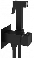 Гигиенический душ со смесителем Paffoni Tweet Square ZDUP112NO черный матовый