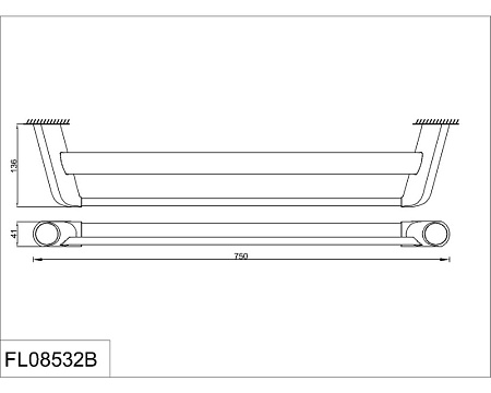 Полотенцедержатель двойной RUSH Flores FL08532B хром