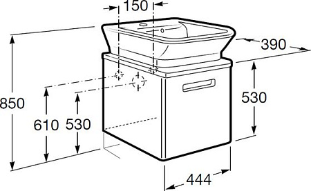 Тумба с раковиной Roca Gap ZRU9302735 45 см, белая