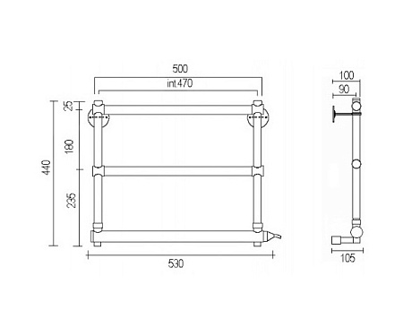 Полотенцесушитель электрический Margaroli Sole 5404703CRNC хром