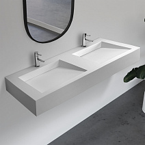 Раковина подвесная ABBER Stein AS2643-1.5 двойная, белый матовый