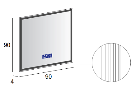 Зеркало Cezares 45063 90x90x4 с радио
