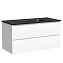 Тумба с раковиной Sancos Libra 100 LB100W белый/черный