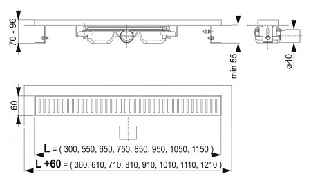 Душевой лоток AlcaPlast APZ101-650 650 с опорами