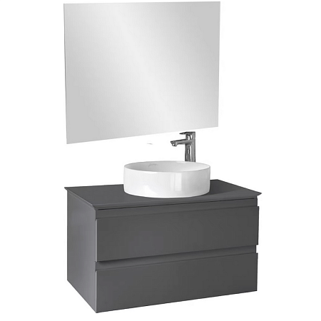 Мебель для ванной Jacob Delafon Madeleine EB2083-J54 80 со столешницей и подсветкой, серый матовый