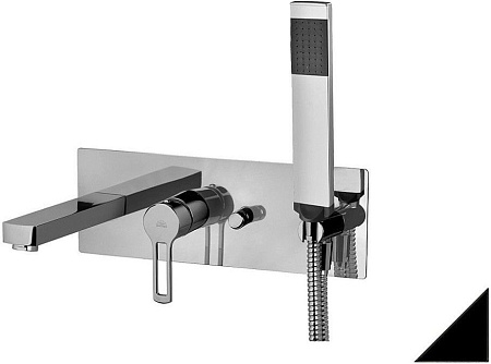 Смеситель Paffoni Ringo RIN001CR для ванны с душем, черный матовый