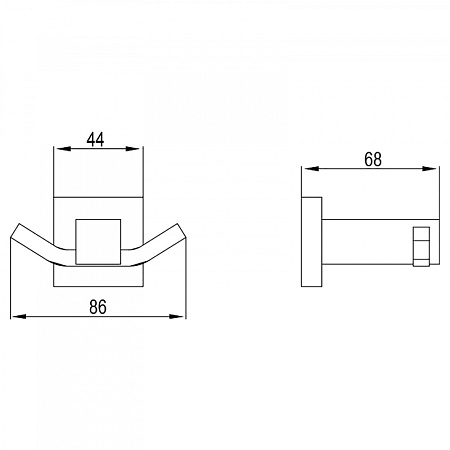 Крючок Timo Selene 10012/00 двойной, хром