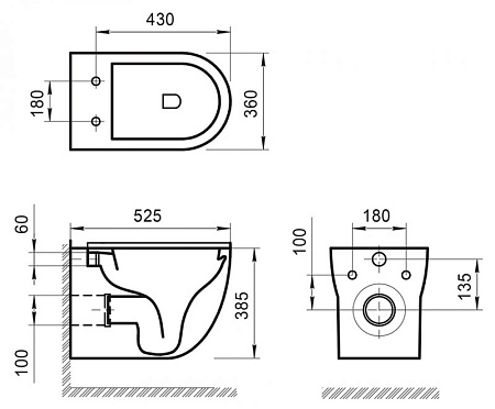 Чаша для подвесного унитаза BelBagno Onda BB066CHR белый