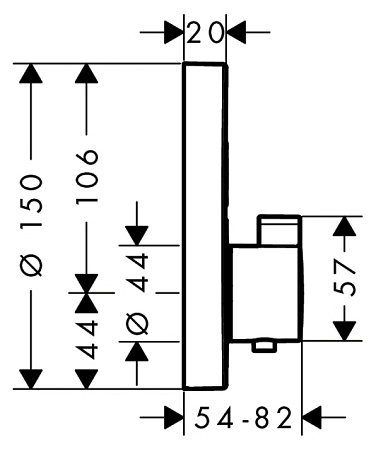 Термостат Hansgrohe ShowerSelect 15743000 для ванны и душа, хром