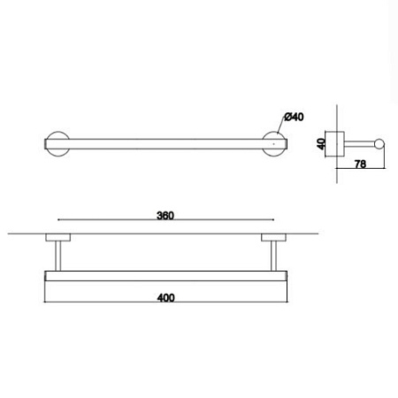 Полотенцедержатель Palazzani 9943M538 40 черный матовый